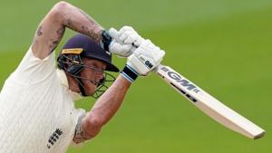 Ben Stokes with an on drive that cleared the boundary.(Reuters) Ben Stokes with an on drive that cleared the boundary.(Reuters)