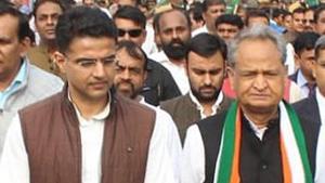 A raging political battle is underway in Rajasthan between chief minister Ashok Gehlot and his former deputy Sachin Pilot.(HT Photo) A raging political battle is underway in Rajasthan between chief minister Ashok Gehlot and his former deputy Sachin Pilot.(HT Photo)