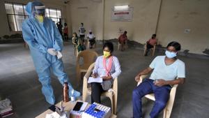 On Saturday a total of 3,365 people were administered the antigen tests, out of which 57 tested positive. All those who tested positive were given a second RT-PCR test.(Sunil Ghosh/HT file photo) On Saturday a total of 3,365 people were administered the antigen tests, out of which 57 tested positive. All those who tested positive were given a second RT-PCR test.(Sunil Ghosh/HT file photo)