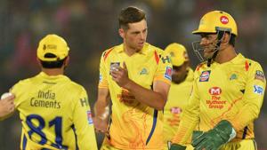 File image of Mitchell Santner and MS Dhoni.(IPL) File image of Mitchell Santner and MS Dhoni.(IPL)