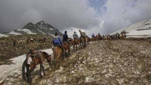 Amarath yatra is one of the holiest pilgrimages of the Hindus.(PTI Photo/Representative) Amarath yatra is one of the holiest pilgrimages of the Hindus.(PTI Photo/Representative)