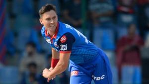 Delhi Capitals cricketer Trent Boult (L) bowls during the 2019 Indian Premier League (IPL)(AFP) Delhi Capitals cricketer Trent Boult (L) bowls during the 2019 Indian Premier League (IPL)(AFP)