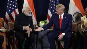 US President Donald Trump meets with Prime Minister Narendra Modi at the United Nations General Assembly in New York.(AP File Photo) US President Donald Trump meets with Prime Minister Narendra Modi at the United Nations General Assembly in New York.(AP File Photo)