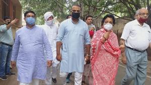 Raja Man Singh’s daughter Krishnendra Kaur Deepa after the verdict in Mathura on Wednesday.(HT Photo) Raja Man Singh’s daughter Krishnendra Kaur Deepa after the verdict in Mathura on Wednesday.(HT Photo)