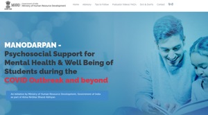 MHRD launches ‘Manodarpan’ initiative for mental health and counselling of students(Manodarpan portal (Screengrab)) MHRD launches ‘Manodarpan’ initiative for mental health and counselling of students(Manodarpan portal (Screengrab))