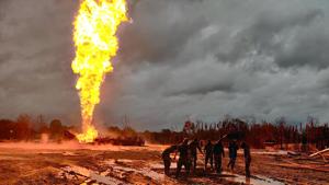 Authorities are trying to douse the flame at Baghjan oil well in Assam’s Tinsukia district for over a month.(ANI File Photo) Authorities are trying to douse the flame at Baghjan oil well in Assam’s Tinsukia district for over a month.(ANI File Photo)
