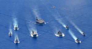 The USS Ronald Reagan Carrier Strike Group and units from Japan’s Maritime Self-Defense Force and Australian Defence Force participate in trilateral military exercises in the Philippine Sea(US Navy) The USS Ronald Reagan Carrier Strike Group and units from Japan’s Maritime Self-Defense Force and Australian Defence Force participate in trilateral military exercises in the Philippine Sea(US Navy)