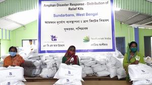 Relief kit distribution in the Sunderbans Relief kit distribution in the Sunderbans