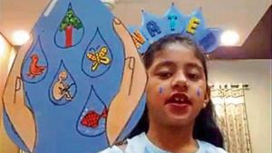 Little water saviours expressed their concern regarding water conservation. Little water saviours expressed their concern regarding water conservation.