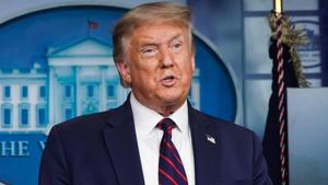 Trump, at a White House news conference, noted that a fire was spotted on the Houston consulate’s grounds after the State Department ordered the closure in 72 hours.(Bloomberg) Trump, at a White House news conference, noted that a fire was spotted on the Houston consulate’s grounds after the State Department ordered the closure in 72 hours.(Bloomberg)