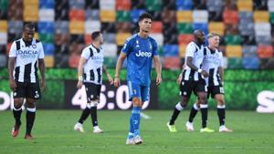 Juventus' Cristiano Ronaldo looks dejected after Udinese's Seko Fofana scores their second goal.(REUTERS) Juventus' Cristiano Ronaldo looks dejected after Udinese's Seko Fofana scores their second goal.(REUTERS)