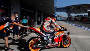 MotoGP - Andalucia Grand Prix - Circuito de Jerez, Jerez, Spain - July 25, 2020 Repsol Honda's Marc Marquez during pracrice REUTERS/Jon Nazca(REUTERS) MotoGP - Andalucia Grand Prix - Circuito de Jerez, Jerez, Spain - July 25, 2020 Repsol Honda's Marc Marquez during pracrice REUTERS/Jon Nazca(REUTERS)
