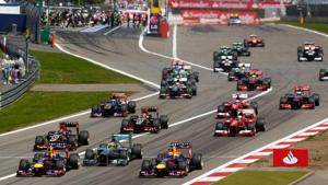 Drivers race during the German F1 Grand Prix at the Nuerburgring circuit.(REUTERS) Drivers race during the German F1 Grand Prix at the Nuerburgring circuit.(REUTERS)