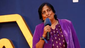 Ms. Shantha Rangaswamy receives the BCCI LIFE TIME ACHIEVEMENT AWARD FOR WOMEN during the BCCI annual awards and 5th M.A.K Pataudi Memorial Lecture held at the Ritz Carlton Hotel in Bangalore, Karnartaka.(BCCI/ SPORTZPICS) Ms. Shantha Rangaswamy receives the BCCI LIFE TIME ACHIEVEMENT AWARD FOR WOMEN during the BCCI annual awards and 5th M.A.K Pataudi Memorial Lecture held at the Ritz Carlton Hotel in Bangalore, Karnartaka.(BCCI/ SPORTZPICS)