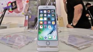 An iPhone is seen on display at a kiosk at an Apple reseller store.(REUTERS) An iPhone is seen on display at a kiosk at an Apple reseller store.(REUTERS)