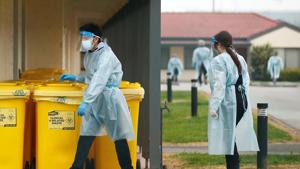 Medical staff dispose of clinical waste at an aged care facility amid coronavirus disease outbreak in Melbourne, Australia.(REUTERS) Medical staff dispose of clinical waste at an aged care facility amid coronavirus disease outbreak in Melbourne, Australia.(REUTERS)