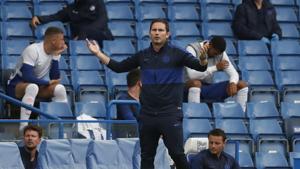 Chelsea manager Frank Lampard reacts.(Pool via REUTERS) Chelsea manager Frank Lampard reacts.(Pool via REUTERS)