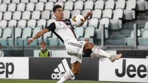 Turin: Juventus' Cristiano Ronaldo attempts to control the ball during the Serie A soccer match between Juventus and Sampdoria at the Allianz stadium in Turin, Italy, Sunday, July 26, 2020.AP/PTI Photo(AP27-07-2020_000006A)(AP) Turin: Juventus' Cristiano Ronaldo attempts to control the ball during the Serie A soccer match between Juventus and Sampdoria at the Allianz stadium in Turin, Italy, Sunday, July 26, 2020.AP/PTI Photo(AP27-07-2020_000006A)(AP)