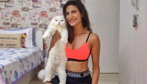 Actor Aahana Kumra wears a pop coloured sports bra with cycling shorts as she goes out for a run. You can team this look with a bomber jacket if you are headed to meet a friend after months . Actor Aahana Kumra wears a pop coloured sports bra with cycling shorts as she goes out for a run. You can team this look with a bomber jacket if you are headed to meet a friend after months .