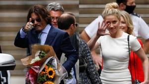 Johnny Depp and Amber Heard during one of the court hearings. Johnny Depp and Amber Heard during one of the court hearings.