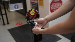 A member sanitizes their hands as they enter a GoodLife Fitness Centers Inc. gym on its first day of reopening in Ottawa, Ontario, Canada on July 17, 2020.(Bloomberg File Photo) A member sanitizes their hands as they enter a GoodLife Fitness Centers Inc. gym on its first day of reopening in Ottawa, Ontario, Canada on July 17, 2020.(Bloomberg File Photo)
