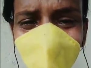 The video clip of the woman crying and asking for help has gone viral on social media eliciting tremendous support for her.(Screengrab (Instagram)) The video clip of the woman crying and asking for help has gone viral on social media eliciting tremendous support for her.(Screengrab (Instagram))