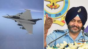 Dhanoa, the chief architect of February 26, 2019 air strikes on Balakot, said that Rafale with its top of the line electronic warfare suite, Meteor beyond visual range missile, SCALP air to ground weapon with terrain following capability outguns any threat that the Chinese Air Force produces.(HT Photos/PTI) Dhanoa, the chief architect of February 26, 2019 air strikes on Balakot, said that Rafale with its top of the line electronic warfare suite, Meteor beyond visual range missile, SCALP air to ground weapon with terrain following capability outguns any threat that the Chinese Air Force produces.(HT Photos/PTI)