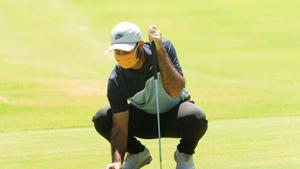 Chandigarh, India - May 20, 2020: Professional golfer Shubhankar Sharma during practice at Chandigarh Golf Club that has opened following relaxations in lockdown in Chandigarh, India on Wednesday May 20, 2020.(Keshav Singh/Hindustan Times) Chandigarh, India - May 20, 2020: Professional golfer Shubhankar Sharma during practice at Chandigarh Golf Club that has opened following relaxations in lockdown in Chandigarh, India on Wednesday May 20, 2020.(Keshav Singh/Hindustan Times)