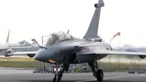 The first Rafale’s tail number, RB-001, denotes the initials of the IAF chief Rakesh Bhadauria who had led the complex negotiations for the Rafale deal.(REUTERS) The first Rafale’s tail number, RB-001, denotes the initials of the IAF chief Rakesh Bhadauria who had led the complex negotiations for the Rafale deal.(REUTERS)