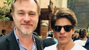 Christopher Nolan poses with Shah Rukh Khan during his India visit. Christopher Nolan poses with Shah Rukh Khan during his India visit.