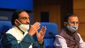 Union ministers Ramesh Pokhriyal (left) and Prakash Javadekar address the media on National Education Policy 2020 after the cabinet meeting, at National Media Centre in New Delhi on Wednesday.(HT Photo/Mohd Zakir) Union ministers Ramesh Pokhriyal (left) and Prakash Javadekar address the media on National Education Policy 2020 after the cabinet meeting, at National Media Centre in New Delhi on Wednesday.(HT Photo/Mohd Zakir)