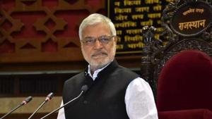 Rajasthan assembly speaker CP Joshi.(@prakashgoduka/Twitter Photo) Rajasthan assembly speaker CP Joshi.(@prakashgoduka/Twitter Photo)