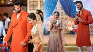 Charu Asopa and Rajeev Sen during their sangeet ceremony. Charu Asopa and Rajeev Sen during their sangeet ceremony.