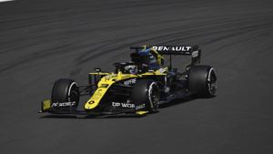 Renault driver Daniel Ricciardo of Australia steers his car during the second practice session for the British Formula One Grand Prix at the Silverstone circuit in Silverstone.(AP) Renault driver Daniel Ricciardo of Australia steers his car during the second practice session for the British Formula One Grand Prix at the Silverstone circuit in Silverstone.(AP)