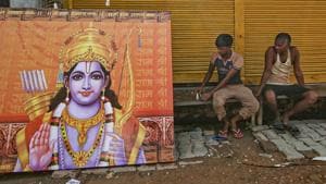 Preparations ahead of the ground-breaking ceremony for the construction of the Ram Temple, in Ayodhya.(PTI) Preparations ahead of the ground-breaking ceremony for the construction of the Ram Temple, in Ayodhya.(PTI)