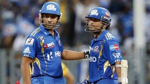 Rohit Sharma and Sachin Tendulkar batting for Mumbai Indians(Getty Images) Rohit Sharma and Sachin Tendulkar batting for Mumbai Indians(Getty Images)