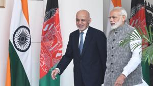 Prime Minister Narendra Modi with Afghanistan President Dr. Mohammad Ashraf Ghani at Hyderabad House in New Delhi.(Mohd Zakir/HT file photo) Prime Minister Narendra Modi with Afghanistan President Dr. Mohammad Ashraf Ghani at Hyderabad House in New Delhi.(Mohd Zakir/HT file photo)