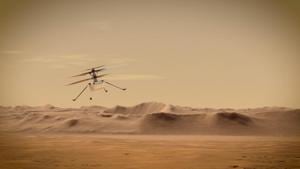 Ingenuity Mars Helicopter flies over Mars in an undated illustration provided by Jet Propulsion Laboratory in Pasadena, California.(via REUTERS) Ingenuity Mars Helicopter flies over Mars in an undated illustration provided by Jet Propulsion Laboratory in Pasadena, California.(via REUTERS)