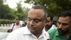 File photo: Former finance minister P Chidambaram's son Karti Chidambaram.(Biplov Bhuyan/HT PHOTO) File photo: Former finance minister P Chidambaram's son Karti Chidambaram.(Biplov Bhuyan/HT PHOTO)