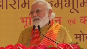 Prime Minister Narendra Modi on Wednesday said the bhoomi poojan ceremony was an “emotional moment”(ANI/Twitter) Prime Minister Narendra Modi on Wednesday said the bhoomi poojan ceremony was an “emotional moment”(ANI/Twitter)