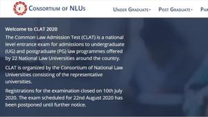 CLAT 2020 exam postponed.(Screengrab) CLAT 2020 exam postponed.(Screengrab)