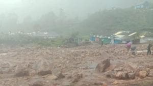 The area in Kerala which was affected by landslide on Friday morning. The area in Kerala which was affected by landslide on Friday morning.