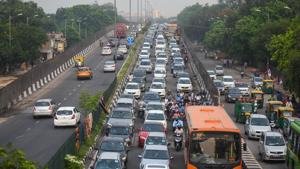 Daily complaints of traffic jams have also seen a considerable spike, even during non-peak hours, senior officials said.(Amal KS/HT Photo) Daily complaints of traffic jams have also seen a considerable spike, even during non-peak hours, senior officials said.(Amal KS/HT Photo)