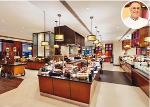 Flavours by ITC serves coffee-shop or room service food; The Maurya has an outstanding executive chef in Rajdeep Kapoor (inset). Flavours by ITC serves coffee-shop or room service food; The Maurya has an outstanding executive chef in Rajdeep Kapoor (inset).