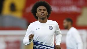 Chelsea’s Willian during warm up.(Reuters) Chelsea’s Willian during warm up.(Reuters)