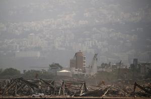 A general view shows damages at the site of Tuesday's blast in Beirut's port area, Lebanon.(REUTERS) A general view shows damages at the site of Tuesday's blast in Beirut's port area, Lebanon.(REUTERS)