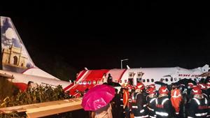 According to Air India, there were 190 people on board the Air India Express flight AXB1344 — 174 passengers, 10 infants, two pilots and four crew members.(PTI Photo) According to Air India, there were 190 people on board the Air India Express flight AXB1344 — 174 passengers, 10 infants, two pilots and four crew members.(PTI Photo)