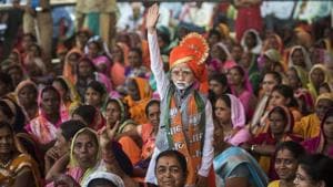 A child dresses up like PM Narendra Modi during PM Narendra Modi's rally. Gagandeep Singla, superintendent of police (SP), Sikar, said that the victim, identified as Gaffar Ahmed Kachawa.(Pratik Chorge/HT file photo)