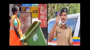 “Maharashtra Police salutes all the medical and sanitation workers.” reads the caption of the tweet.(Twitter/@PuneCityPolice) “Maharashtra Police salutes all the medical and sanitation workers.” reads the caption of the tweet.(Twitter/@PuneCityPolice)