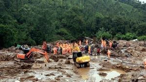 Rescue operations are going on by the NDRF team on the ground after a landslide at Pettimudi, Idukki district, in Kochi on Saturday.(ANI) Rescue operations are going on by the NDRF team on the ground after a landslide at Pettimudi, Idukki district, in Kochi on Saturday.(ANI)